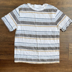Tucker + Tate Striped boys t-Shirt - White, Gray, Gold size Large 10/12 casual